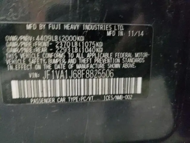 2015 SUBARU WRX LIMITED  