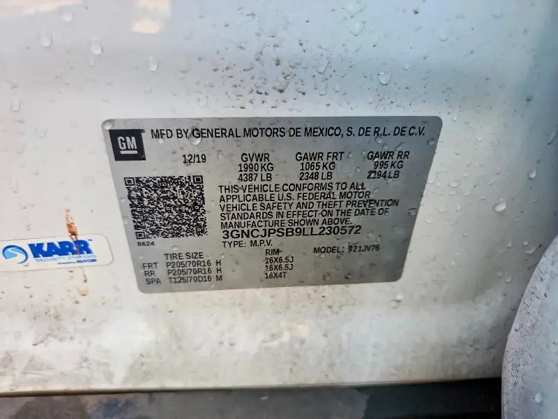2020 CHEVROLET TRAX 1LT  