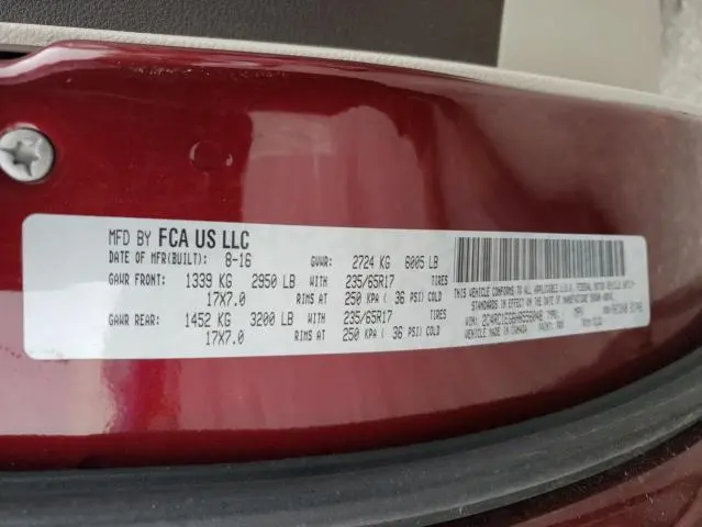 2017 CHRYSLER PACIFICA TOURING L PLUS  