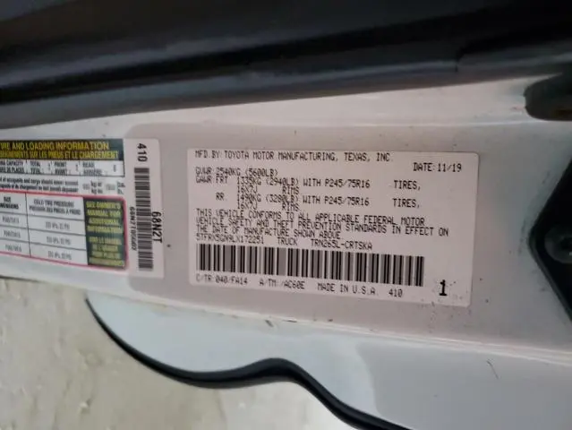 2020 TOYOTA TACOMA ACCESS CAB  