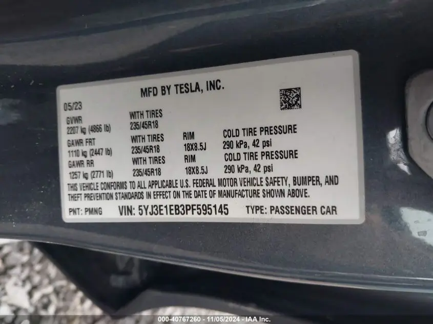 2023 TESLA MODEL 3 LONG RANGE DUAL MOTOR ALL-WHEEL DRIVE