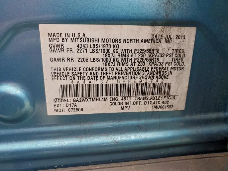 2014 MITSUBISHI OUTLANDER SPORT ES  