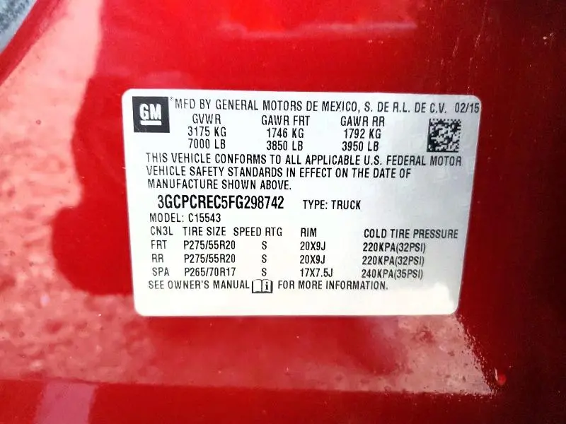 2015 CHEVROLET SILVERADO C1500 LT  