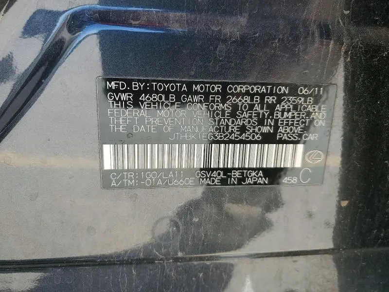 2011 LEXUS ES 350 BASE  