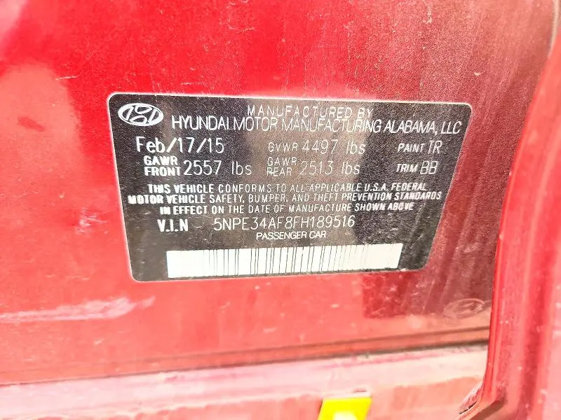 2015 HYUNDAI SONATA LIMITED  