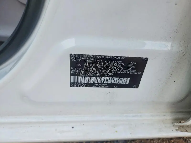 2012 TOYOTA RAV4 BASE  