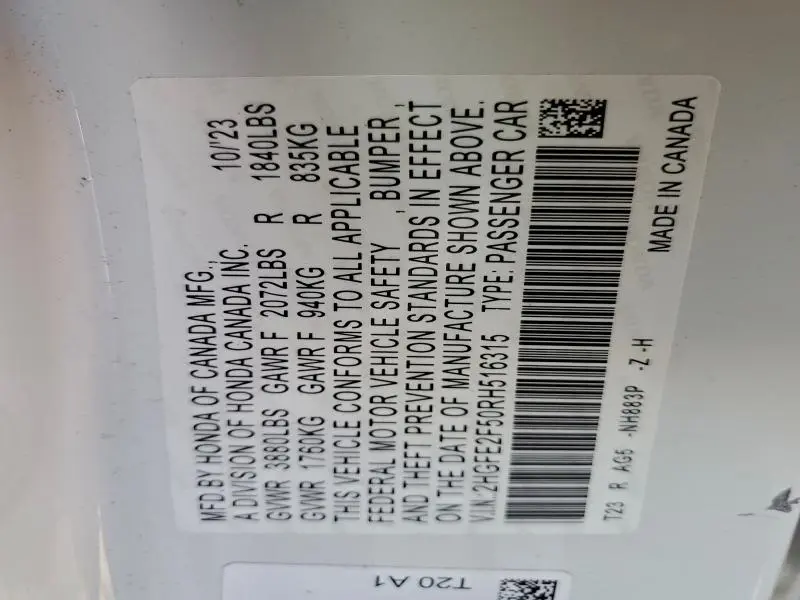 2024 HONDA CIVIC SPORT  