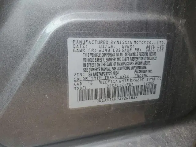 2018 NISSAN SENTRA S  