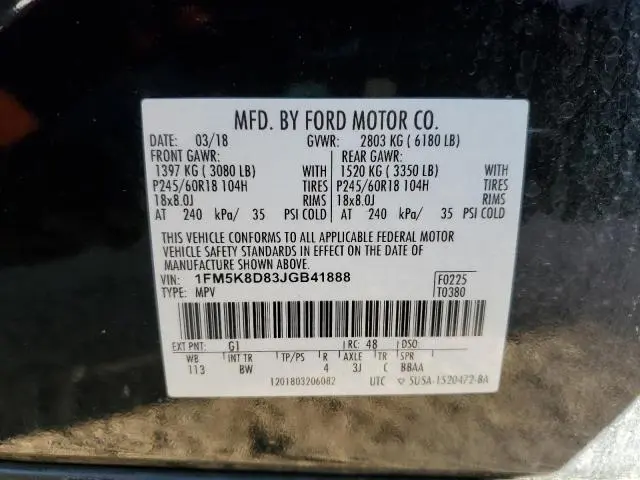 2018 FORD EXPLORER XLT  