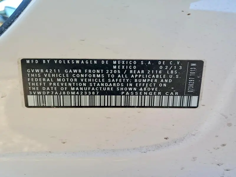 2013 VOLKSWAGEN JETTA SE  