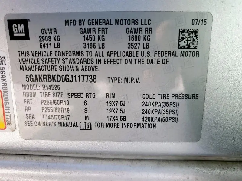 2016 BUICK ENCLAVE   