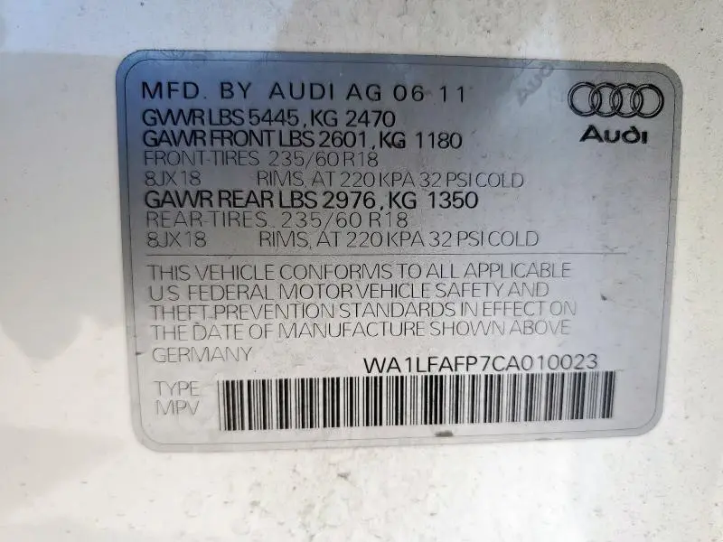 2012 AUDI Q5 PREMIUM PLUS  