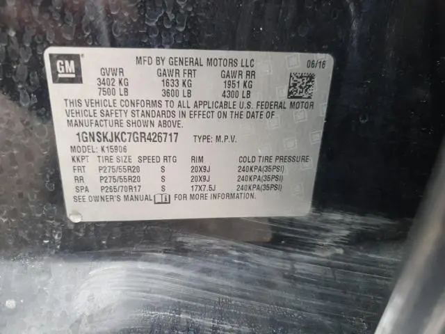 2016 CHEVROLET SUBURBAN K1500 LTZ  