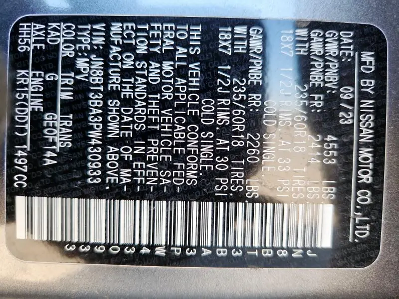 2023 NISSAN ROGUE SV  