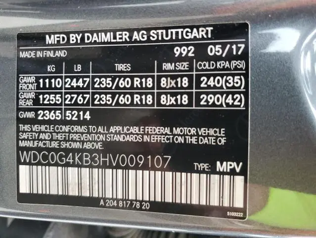 2017 MERCEDES-BENZ GLC 300 4MATIC  