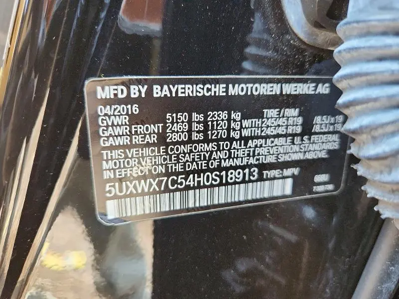 2017 BMW X3 XDRIVE35I  