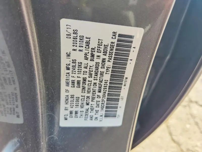 2017 HONDA ACCORD LX  