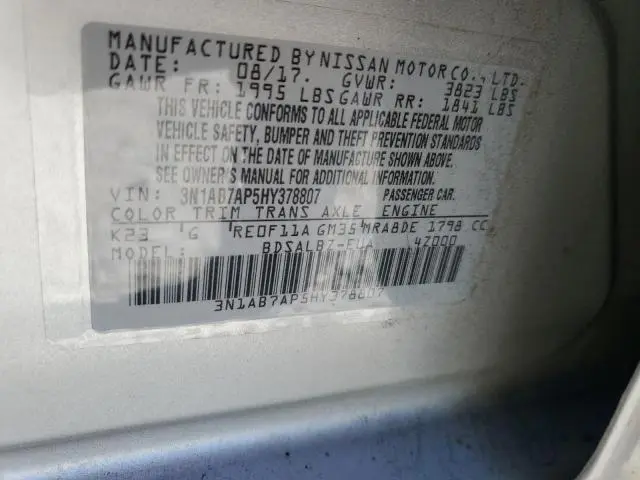 2017 NISSAN SENTRA S  