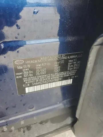 2019 HYUNDAI SANTA FE SE  