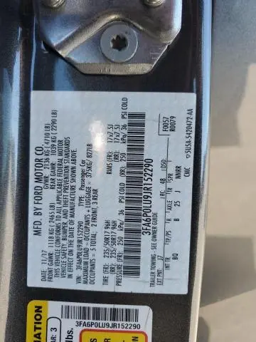 2018 FORD FUSION SE HYBRID  