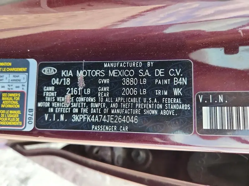 2018 KIA FORTE LX  