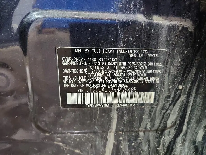 2017 SUBARU FORESTER 2.5I LIMITED  