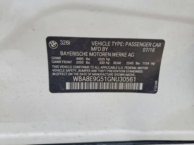 2016 BMW 328 I SULEV  