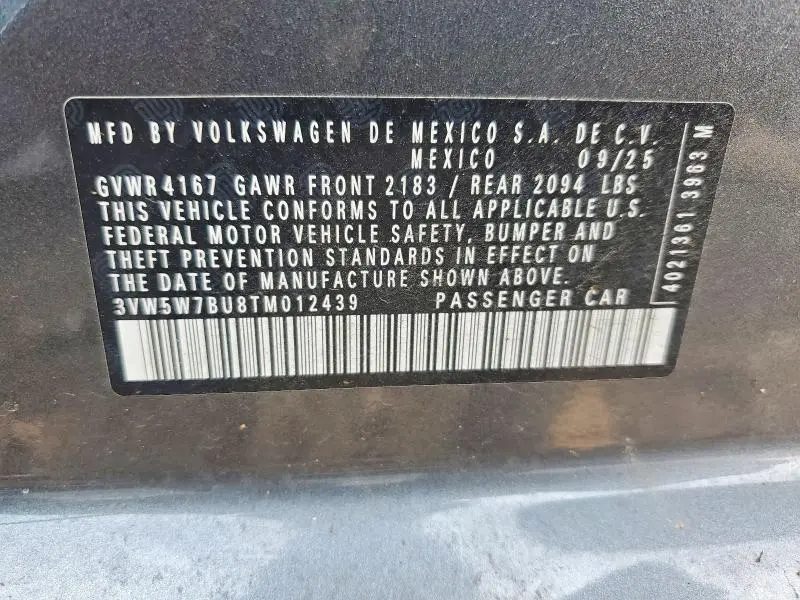 2026 VOLKSWAGEN JETTA S  