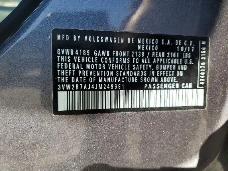 2018 VOLKSWAGEN JETTA S  