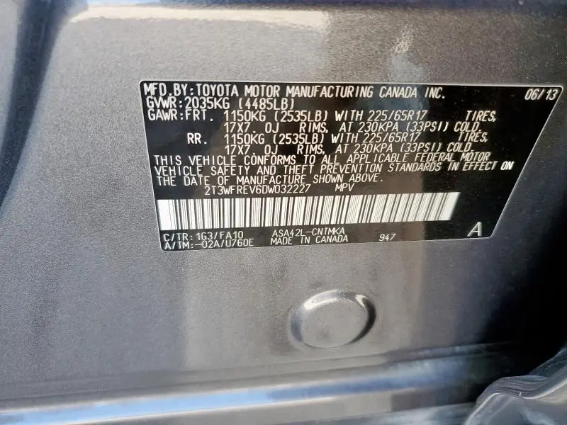 2013 TOYOTA RAV4 XLE  