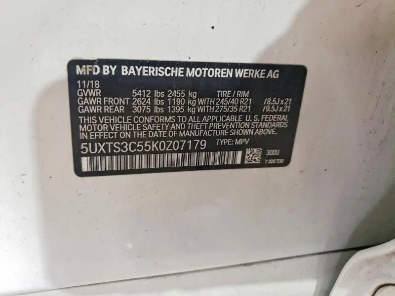 2019 BMW X3 XDRIVEM40I  