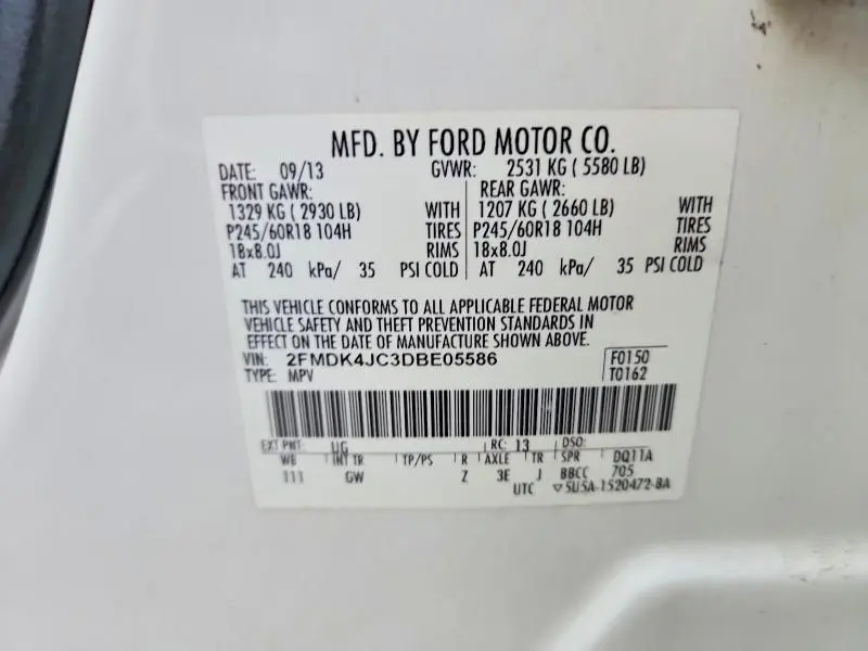 2013 FORD EDGE SEL  
