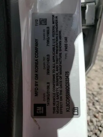 2013 CHEVROLET SPARK 1LT