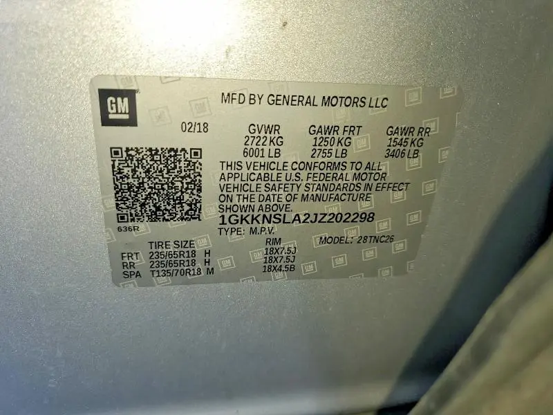 2018 GMC ACADIA SLE  