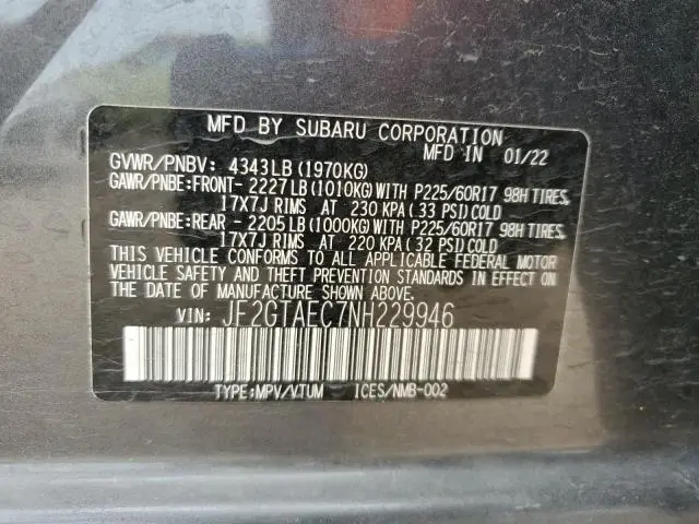 2022 SUBARU CROSSTREK PREMIUM