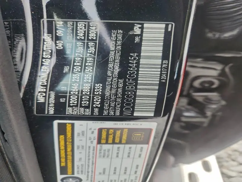 2015 MERCEDES-BENZ GLK 350 4MATIC  