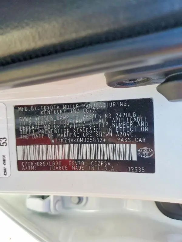 2021 TOYOTA CAMRY TRD  