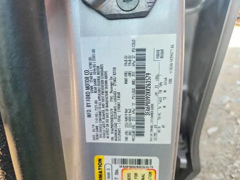 2019 FORD FUSION TITANIUM  
