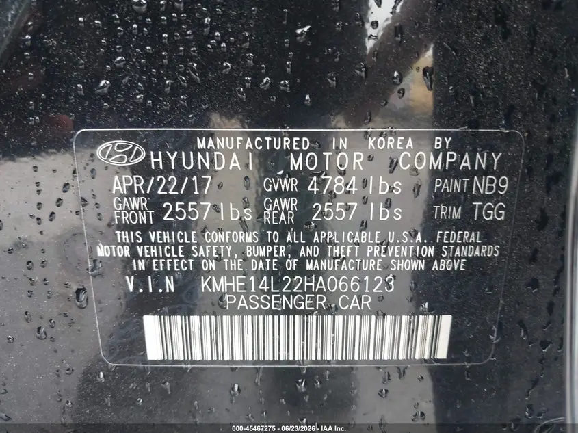 2017 HYUNDAI SONATA PLUG-IN HYBRID  