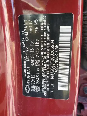 2012 HYUNDAI GENESIS 4.6L
