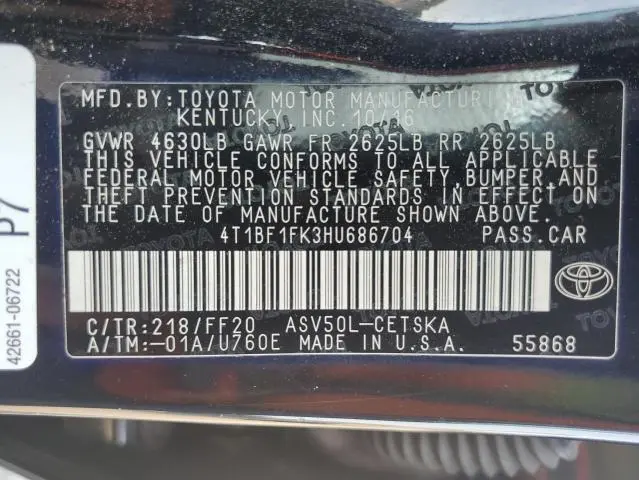 2017 TOYOTA CAMRY LE  