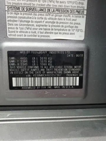 2011 SUBARU LEGACY 2.5I PREMIUM  