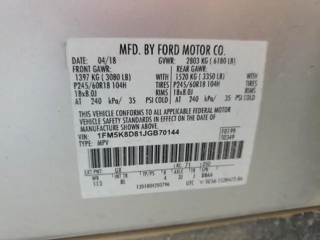 2018 FORD EXPLORER XLT  