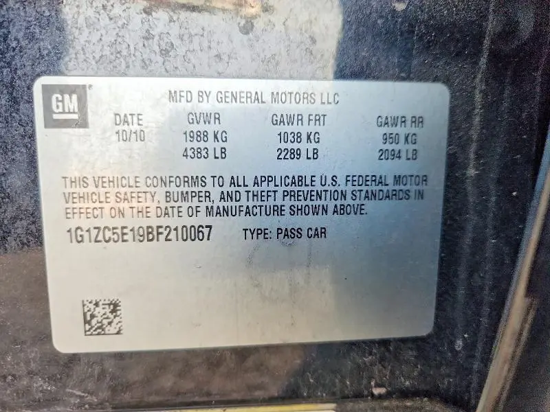 2011 CHEVROLET MALIBU 1LT  