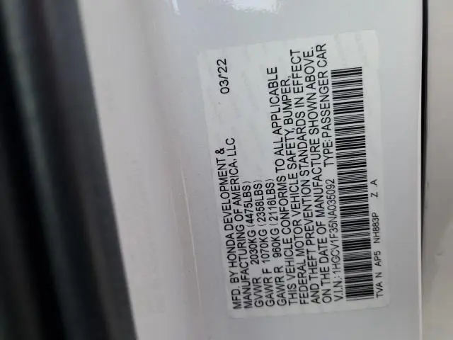 2022 HONDA ACCORD SPORT  