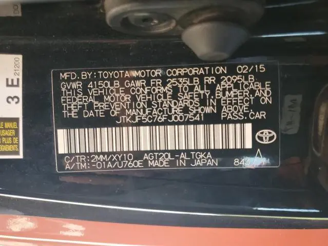 2015 TOYOTA SCION TC   