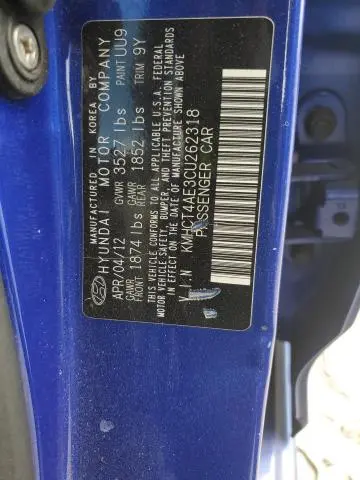 2012 HYUNDAI ACCENT GLS  