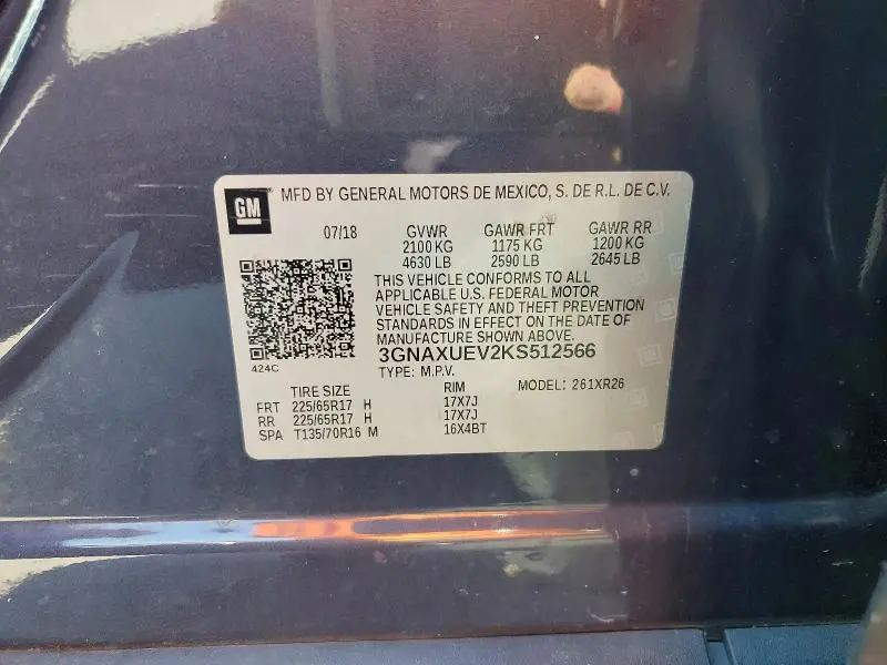 2019 CHEVROLET EQUINOX LT  