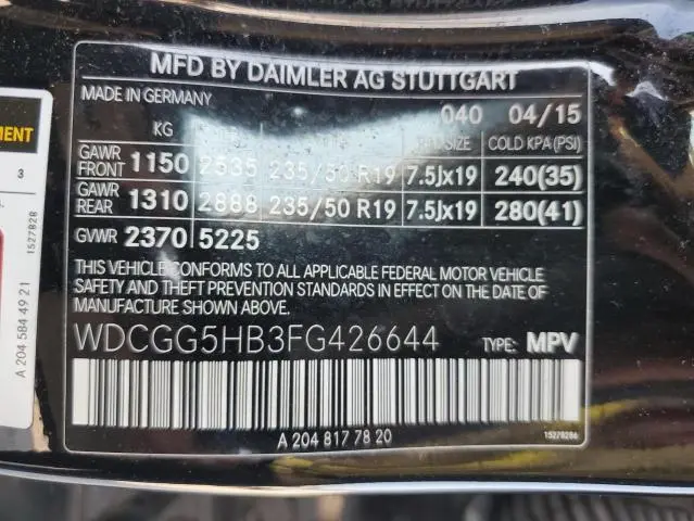 2015 MERCEDES-BENZ GLK 350  