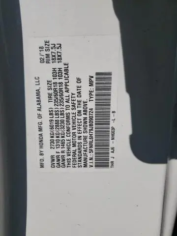 2018 HONDA ODYSSEY EXL